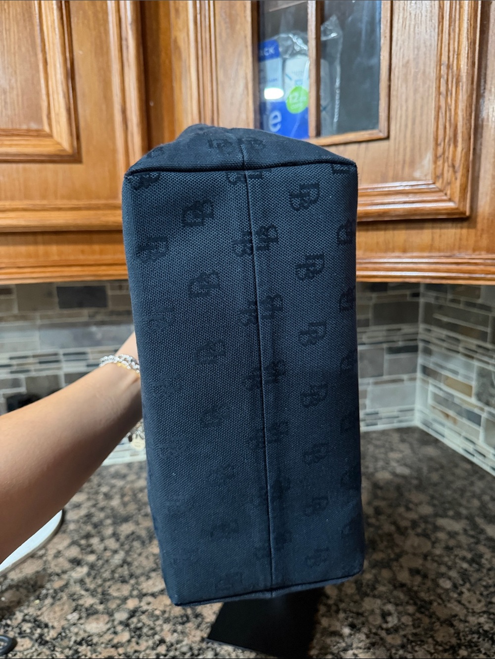 Dooney & Bourke Navy and Black Logo Tote - Picture 5 of 7